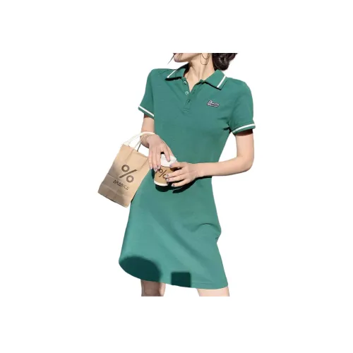 NANING9 Короткий рукав Платье Женское Зеленое