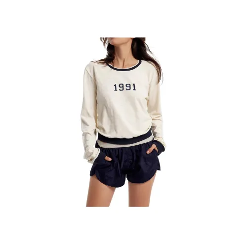 DRAGON FACE T-рубашка Женская Бежевый Серый Белый Контраст Темно-синий Синий