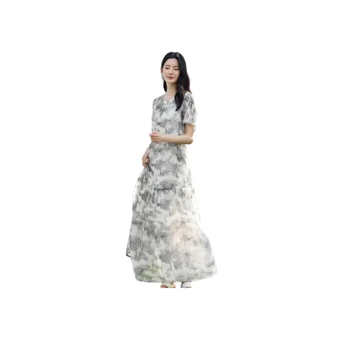 IHIMI Короткий рукав Платье Женское