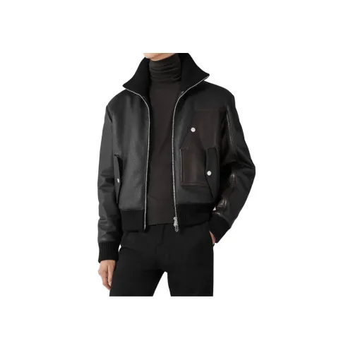 HERMES 'Maxi Patch' Ribbed Fabric Coat Jackets Coats Men's Black