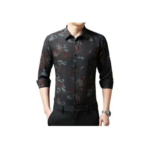 JIUDIIMAN Весенний и Осенний Рубашка Мужская