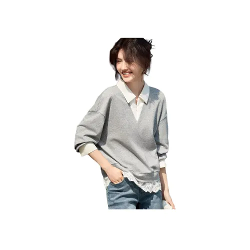 XWI Серый и Белый Женские Свитшоты