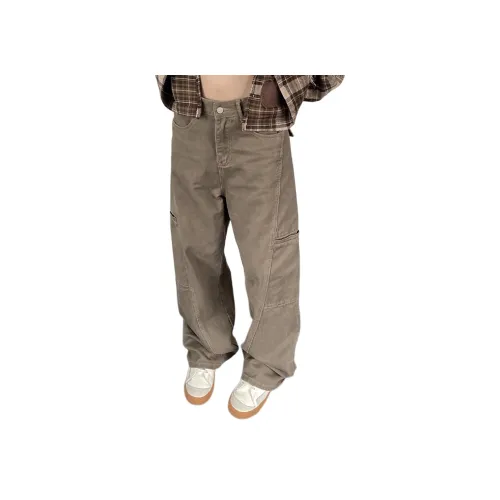 XUBAIHUO Светло-коричневые унисекс джинсы