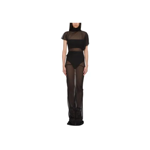 RICK OWENS Black Женские Короткие Платья с Рукавами