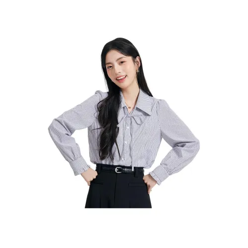 Dajia Poetry Черно-белые полосы Женские Рубашки