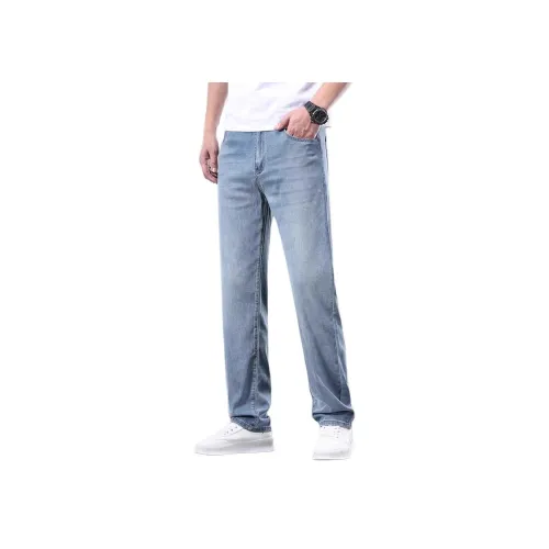 SLLAVIF Винтажные синие мужские джинсы