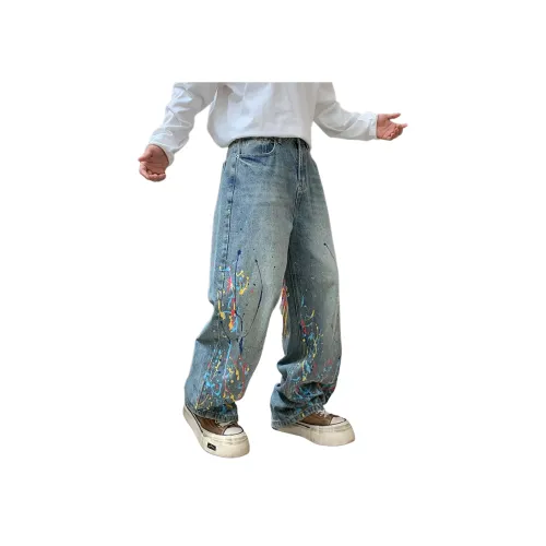 NVRFRGT Синий Унисекс Джинсы