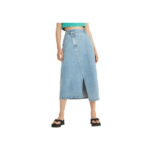 Omont Женские джинсовые длинные юбки