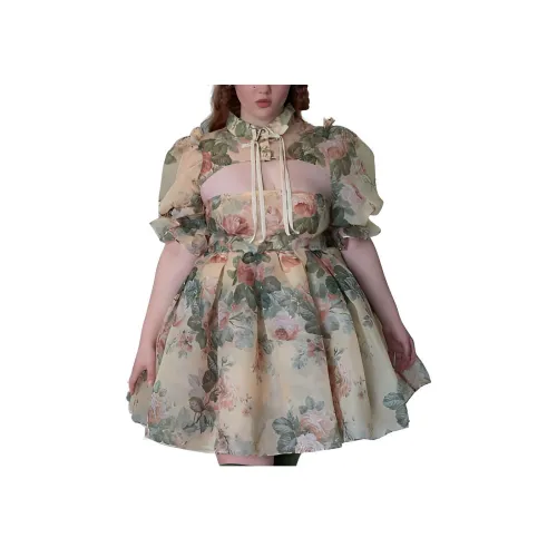 Selkie Масло Розовый Женские Короткие Платья с Рукавами