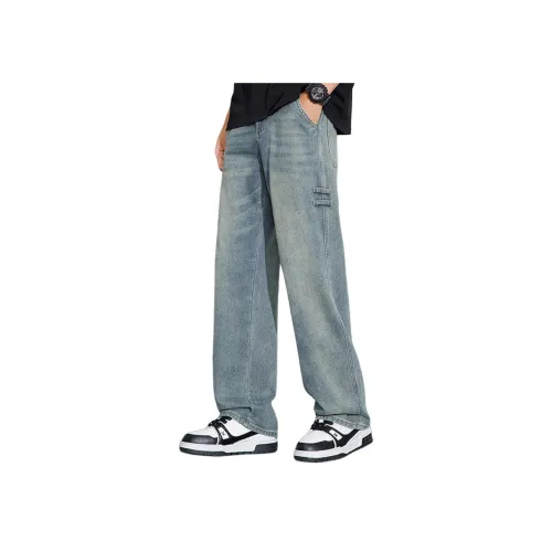 Tonlion Джинсы Унисекс Винтаж Синий