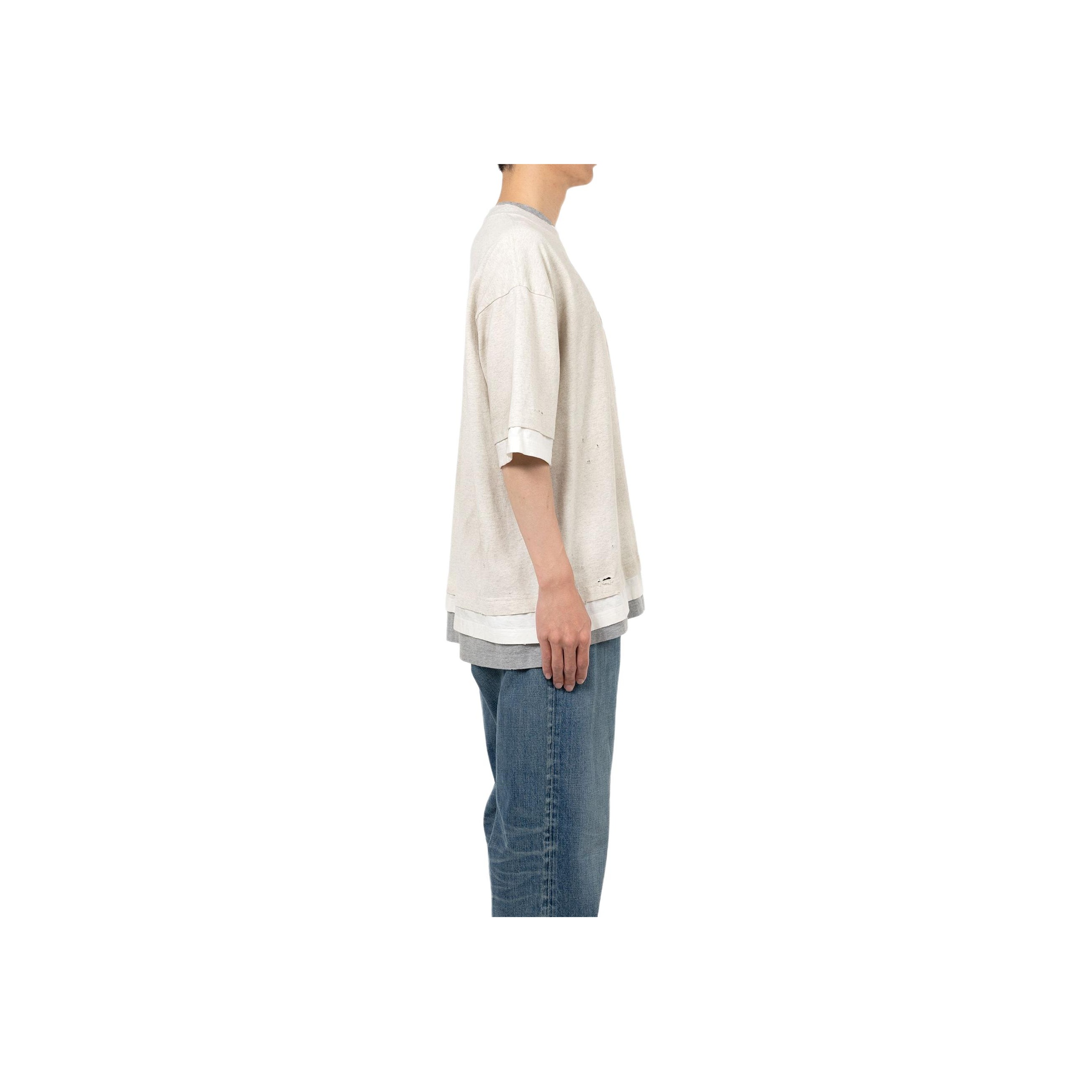 Maison Mihara Yasuhiro FW25 Тройная Отделение T Рубашка T Рубашка Мужская — фото 4