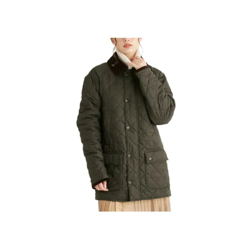BARBOUR Хлопковый пуховик женский зеленый