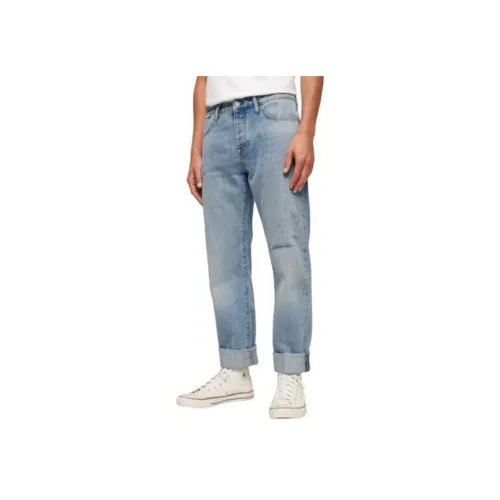 SUPERDRY Светло-синие мужские джинсы