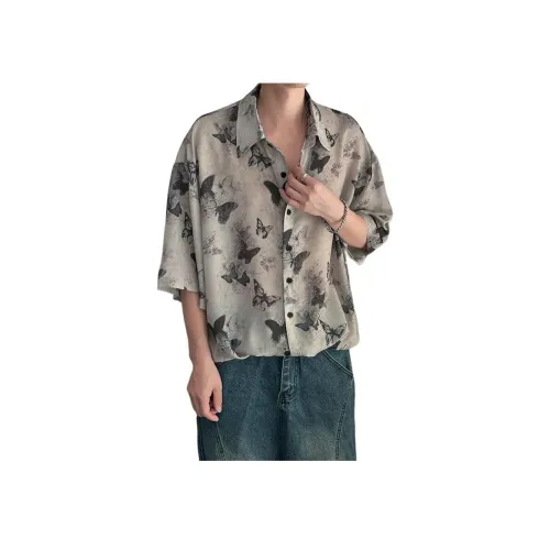 ZYKY Бабочка Серый Унисекс Рубашки
