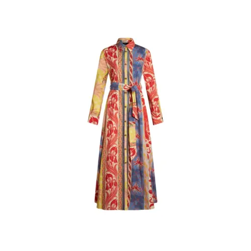 ETRO Многоцветные Женские Длинные Платья с Рукавами