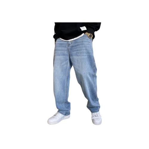 ZHANDASHUAI Светло-синие унисекс джинсы
