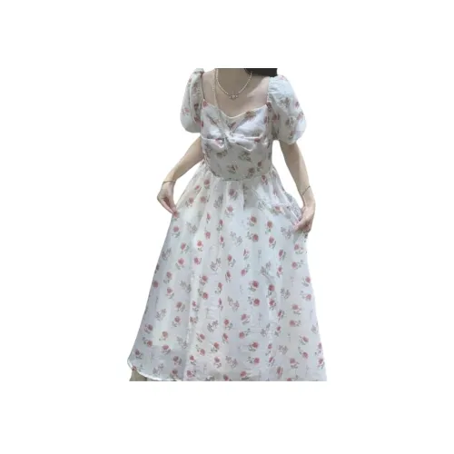 Lan Miao Короткий рукав Платье Женское