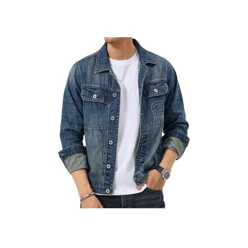 ZENGZHI Denim Jacket Straight Fit Unisex ZENGZHI Деним Куртка Прямой крой Унисекс