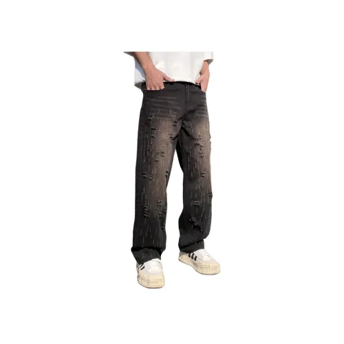 SONGS ALONG Черные Унисекс Джинсы