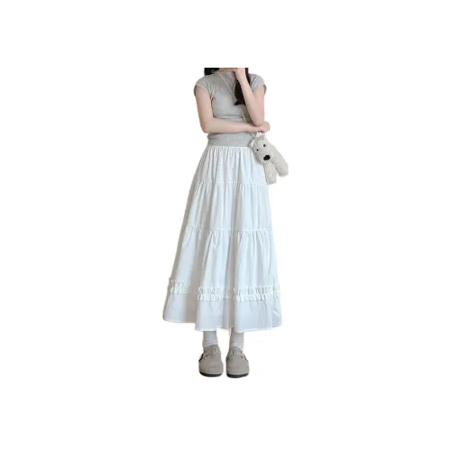 Bamboo Twill Damask и Silk Record Повседневный Длинный Юбка Женские