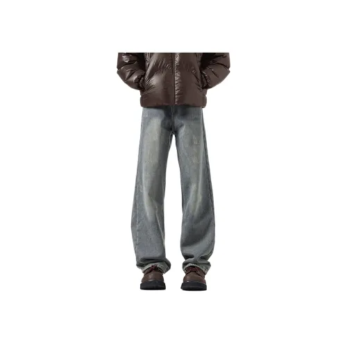 YZ Винтажные синие джинсы с флисовой подкладкой унисекс