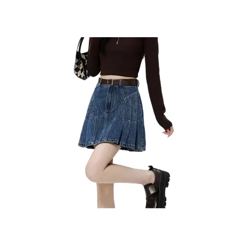 BALENO Винтажный синий Женские джинсовые короткие юбки