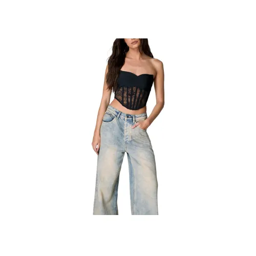 NASTY GAL бинт кружево корсет бандо топ женский черный