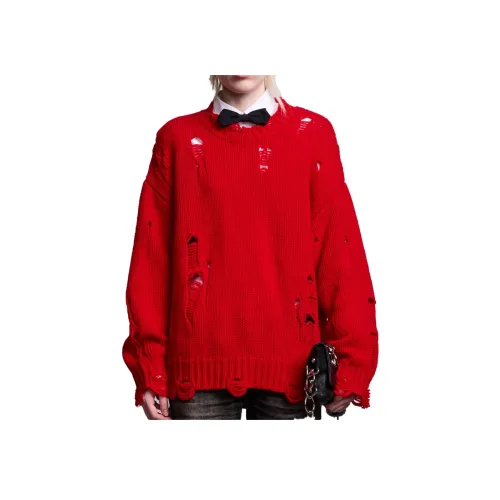 R13 FW23 Кашемировый свитер женский красный