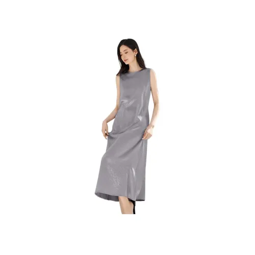 IHIMI Без рукавов Платье Женские Frost Bloom Фиолетово-серый