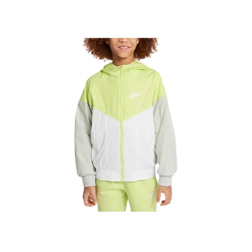 Nike Куртка Sportswear WINDRUNNER Отталкивающая влагу Лимонно-желтый Белый Фотонно-серый