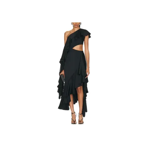 Alexander McQueen Black Женские Короткие Платья с Рукавами