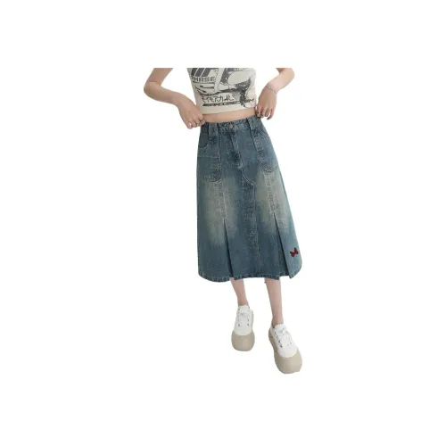 SNOOPY Denim Long Skirt Women's