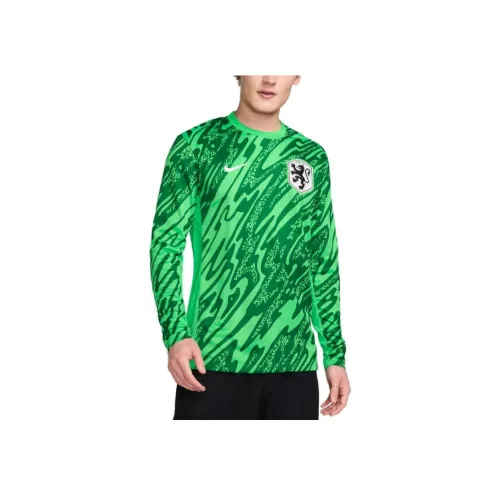 nike Netherlands Женская Команда 2024 25 Stadium Goalkeeper Футбол Джерси Мужской Spark Green