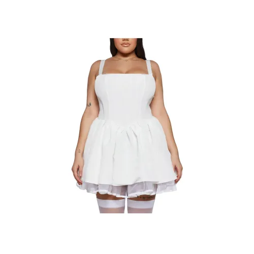 Dolls Kill Sugar Thrillz Плюс Magic Moves CORSET Dress Slip Dress Женское Белое White