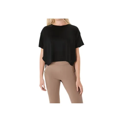 Asics FLEX STRETCH Рукав с оборванным плечом T-рубашка Женская Черная