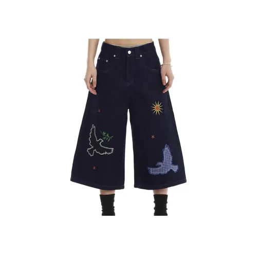 YEARNED Темно-синие унисекс джинсовые шорты