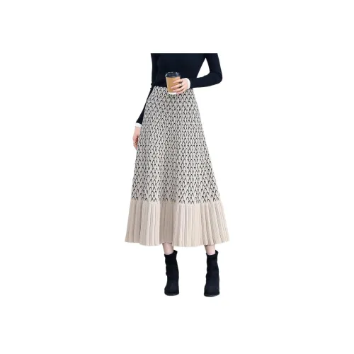 Dme Абрикос Женские Вязаные Длинные Юбки