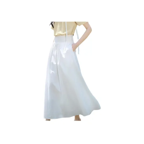 XWI Натуральный белый Женские Повседневные длинные юбки