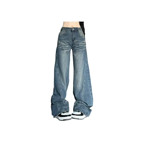 GANGZAI Синие Унисекс Джинсы