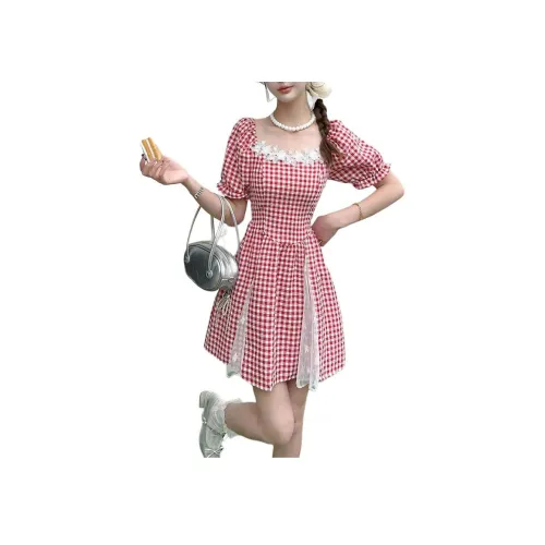 YICHEN Короткое платье с короткими рукавами женское