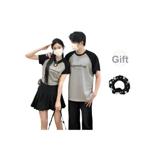 WUSHANSHAN Одежда Наборы Женские с коротким рукавом + Мужские с коротким рукавом + Резинки для волос с подарками Женские Парные комплекты