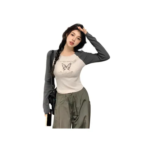 YICHEN Серый Женские T-рубашки