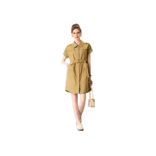 FENHONGMALI Короткий рукав Платье Женское