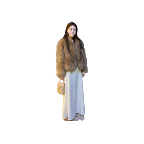 Aghr Янтарно-коричневый Женские Меховые изделия