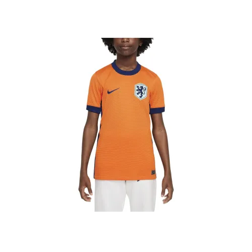 nike Netherlands Женская Команда 2024 25 Stadium Дом T-рубашка Апельсин Подростки