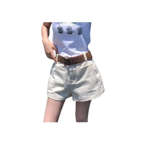 NANING9 Джинсовые шорты Женские Ecru