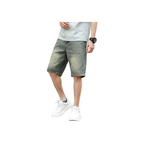 CHAORENBANG Циан Ancient Синий Мужские Джинсовые Шорты