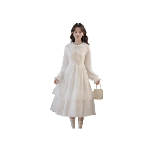 HUICUIGE Длинное платье с длинными рукавами женское