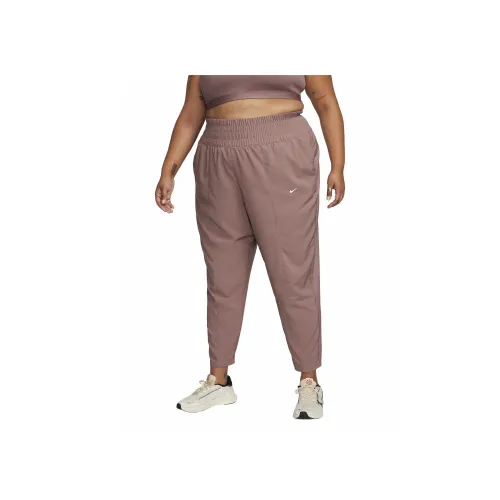 nike Dri Fit one Вязаные Тренировочные Штаны Женские Дымчатый Лиловый Красный