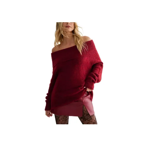 NASTY GAL Off The Shoulder KNIT JUMPER Трикотаж Женский Красный
